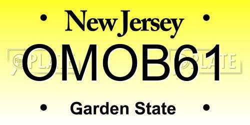 OMOB61 New Jersey License Plate