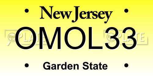 OMOL33 New Jersey License Plate