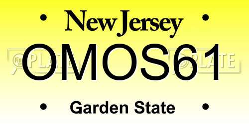 OMOS61 New Jersey License Plate