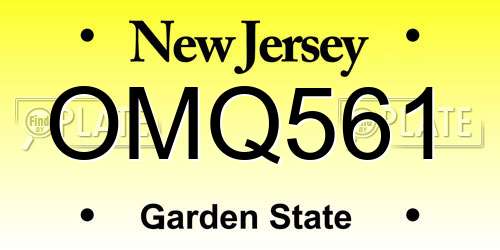 OMQ561 New Jersey License Plate