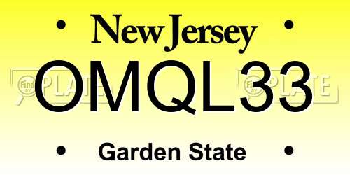 OMQL33 New Jersey License Plate