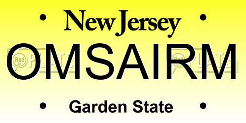 OMSAIRM New Jersey License Plate