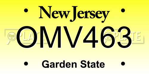 OMV463 New Jersey License Plate