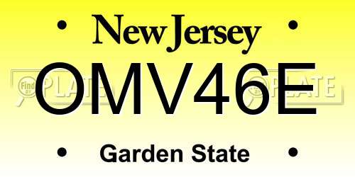 OMV46E New Jersey License Plate