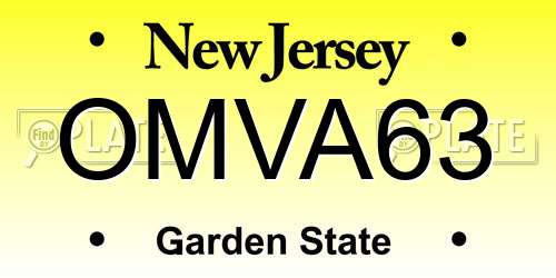 OMVA63 New Jersey License Plate