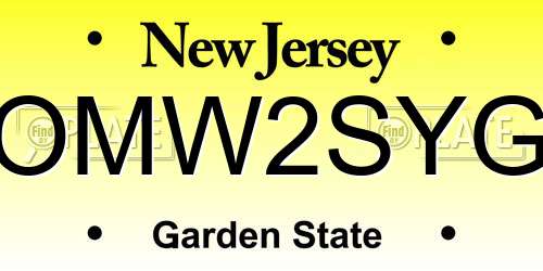 OMW2SYG New Jersey License Plate