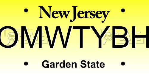 OMWTYBH New Jersey License Plate
