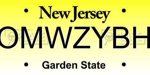 OMWZYBH New Jersey License Plate