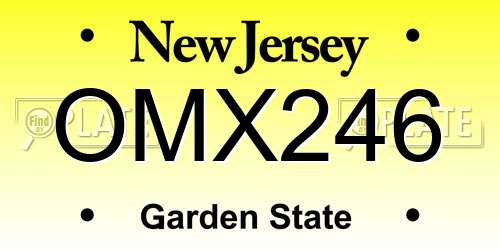 OMX246 New Jersey License Plate