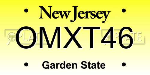 OMXT46 New Jersey License Plate