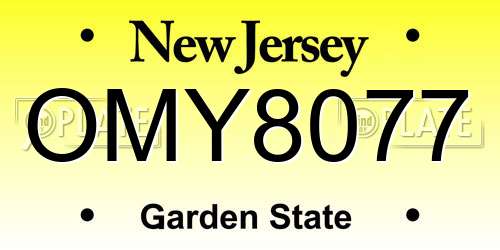 OMY8077 New Jersey License Plate