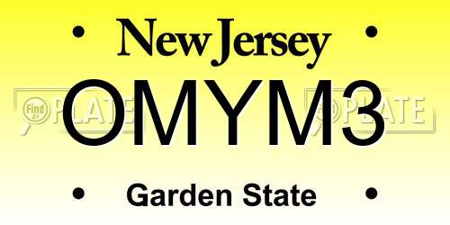 OMYM3 New Jersey License Plate
