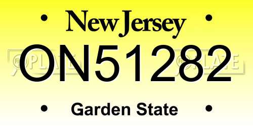 ON51282 New Jersey License Plate