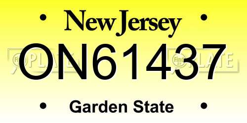 ON61437 New Jersey License Plate