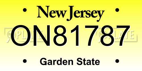 ON81787 New Jersey License Plate