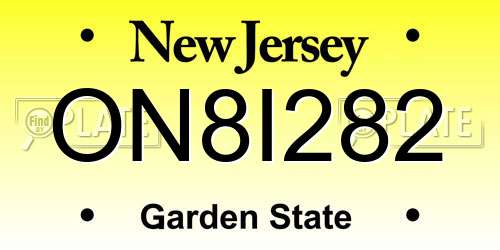 ON8I282 New Jersey License Plate