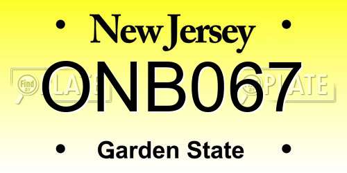 ONB067 New Jersey License Plate