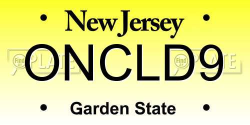 ONCLD9 New Jersey License Plate