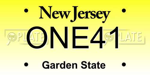 ONE41 New Jersey License Plate