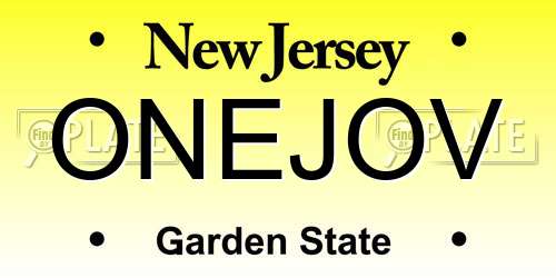 ONEJOV New Jersey License Plate