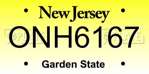ONH6167 New Jersey License Plate