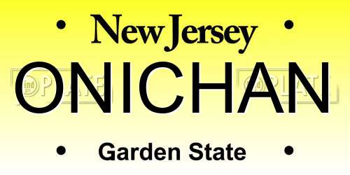 ONICHAN New Jersey License Plate