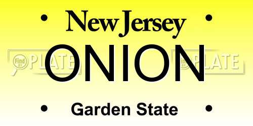 ONION New Jersey License Plate