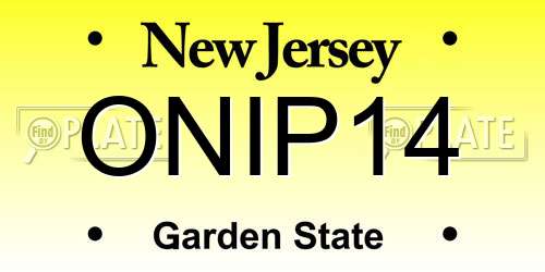 ONIP14 New Jersey License Plate