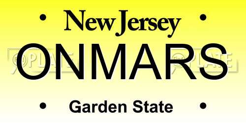 ONMARS New Jersey License Plate