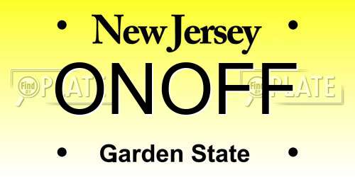 ONOFF New Jersey License Plate