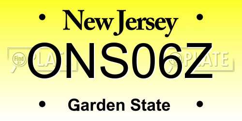 ONS06Z New Jersey License Plate