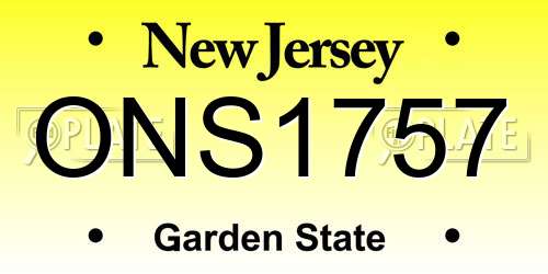ONS1757 New Jersey License Plate