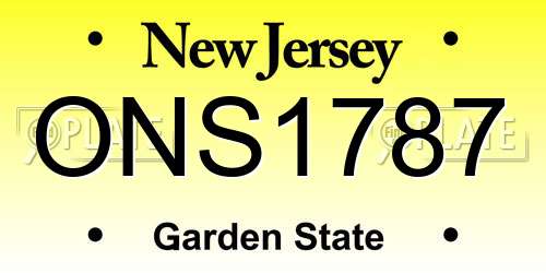 ONS1787 New Jersey License Plate