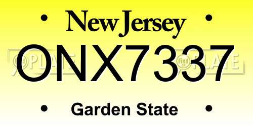 ONX7337 New Jersey License Plate