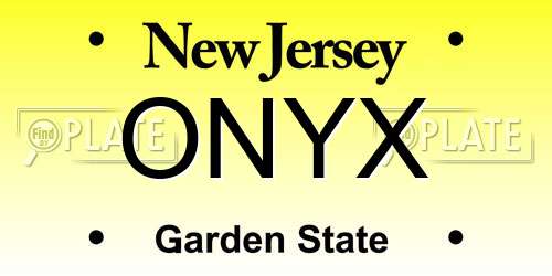 ONYX New Jersey License Plate