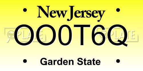OO0T6Q New Jersey License Plate