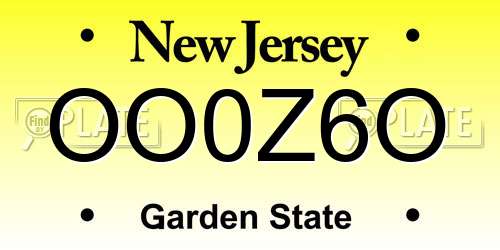 OO0Z6O New Jersey License Plate