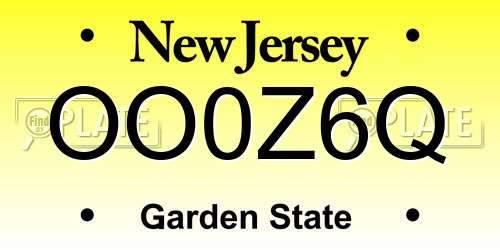 OO0Z6Q New Jersey License Plate