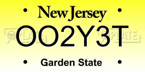 OO2Y3T New Jersey License Plate
