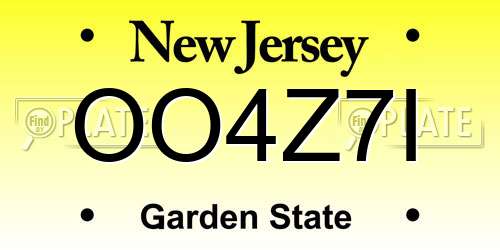 OO4Z7I New Jersey License Plate