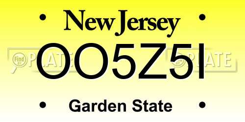OO5Z5I New Jersey License Plate