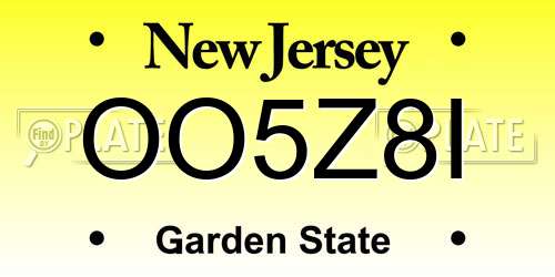 OO5Z8I New Jersey License Plate