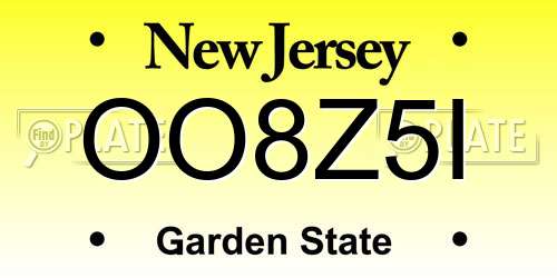 OO8Z5I New Jersey License Plate