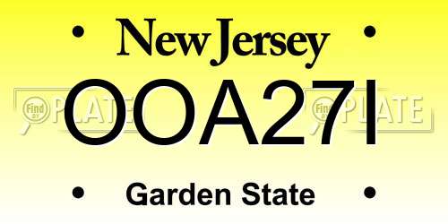 OOA27I New Jersey License Plate