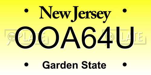 OOA64U New Jersey License Plate
