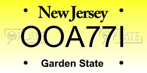 OOA77I New Jersey License Plate