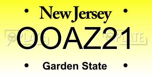 OOAZ21 New Jersey License Plate
