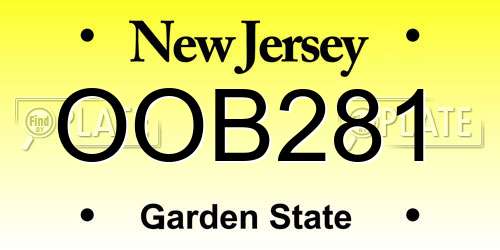 OOB281 New Jersey License Plate