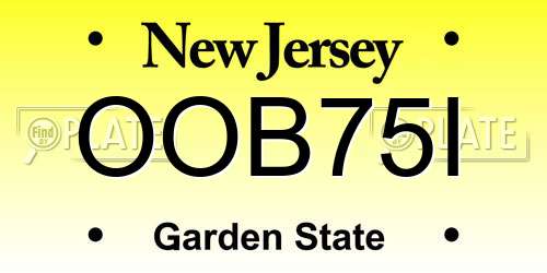 OOB75I New Jersey License Plate