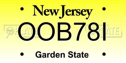 OOB78I New Jersey License Plate